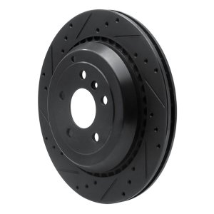 Mercedes-Benz ML350 Brake Rotor (1) - Rear Left - R1 Concepts - Drilled & Slotted - Black - `06-`12